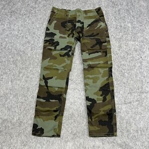 Nili Lotan Pants Womens 4 Green Camo Utility Cargo Cotton Stretch Made USA